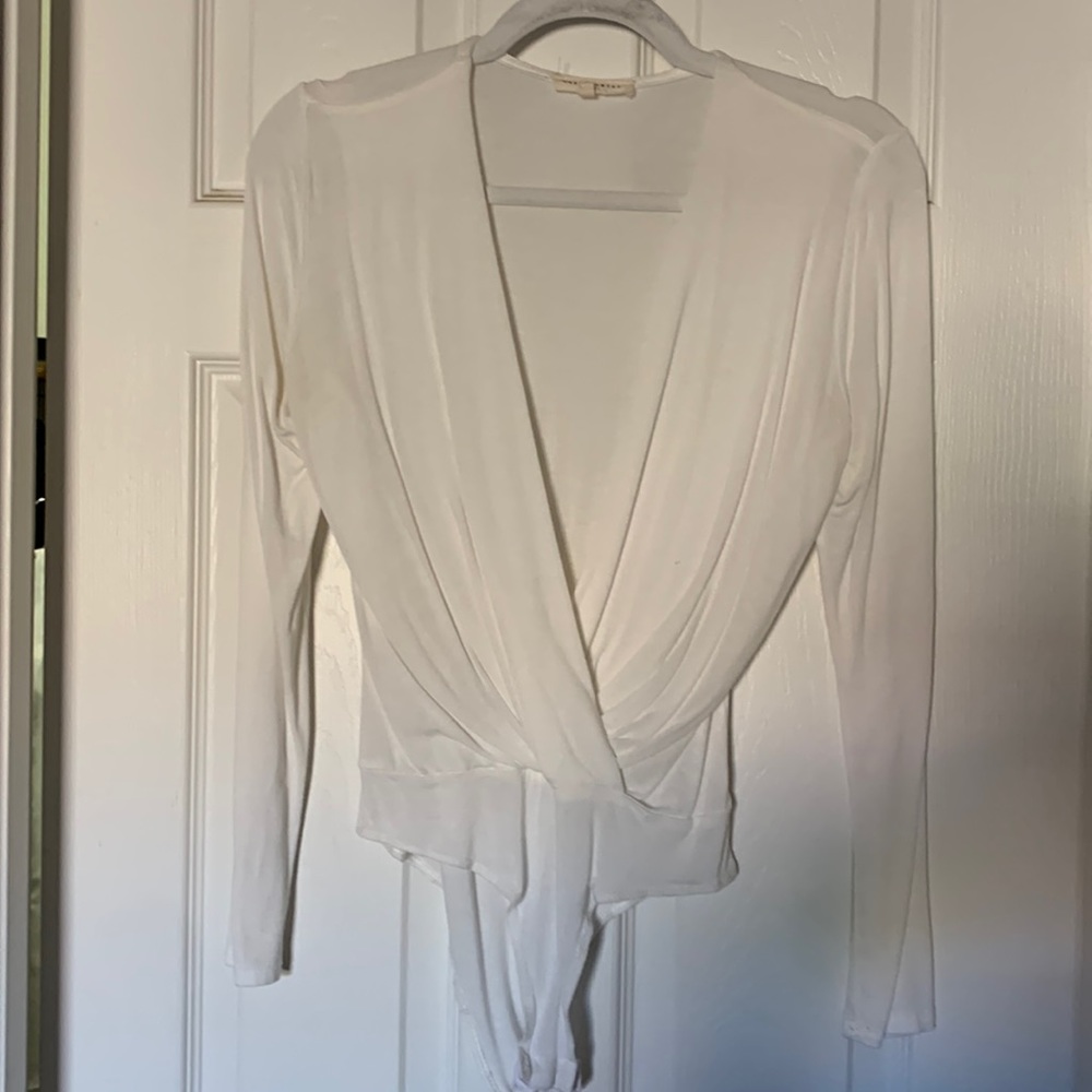 Wasabi + Mint, white bodysuit, stretchy